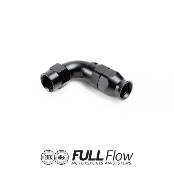 Full Flow PTFE-letkuliitin 90 astetta AN-6
