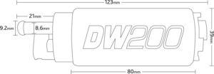 Nuke Performance Deatschwerks DW200 säiliön sisäinen polttoainepumppusetti
