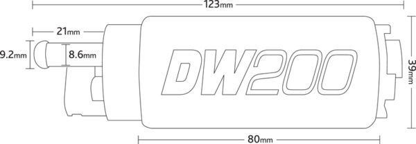 Deatschwerks DW200 säiliön sisäinen polttoainepumppusetti