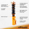 Yhteensopiva Toyota Celica FWD 1990–1993, 24-portainen säädettävä vaimennin, coilover-madallussarja