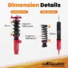 co-e92-0711-r-lc-vm-v23.jpg Coiloverit + vakaajatangon päät yhteensopiva BMW 3-sarja E90 Sedan, E92, E91, E93 2004–2011