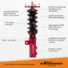24-portainen vaimennussäädettävä coilover-madallussarja sopii Hyundai Veloster 2012–2016 1.6L