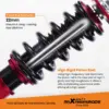 24-portainen vaimennussäädettävä coilover-madallussarja sopii Hyundai Veloster 2012–2016 1.6L