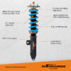MaXpeedingrods T6 alustasarja yhteensopiva DODGE CHARGER SRT8 2006–2010 RWD -mallien kanssa