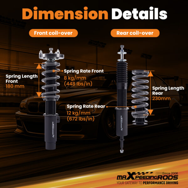 MaXpeedingrods T7 alustasarja BMW 3-sarjan E90 E91 E92 E93 318i 328i RWD -malleihin