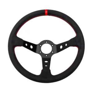 Driftshop Ratti, edestä, Alcantara DriftShop Premium Ratti (90 mm Syvyys), Alcantara verhoilu, Mustat Puolat