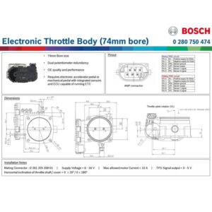 Bosch Sähköinen Kaasuläppä (74mm)