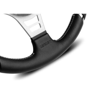 Momo Millenium Ratti (40 mm Syvyys), Musta Nahka, Alumiini puolat - 35 cm