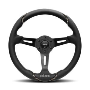 Momo Gotham Ratin (70 mm Syvyys), Musta Nahka, Musta vanne - 35 cm