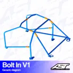 39081.png AST Rollcages V1 pultattava 6-pisteen turvakaari Suzuki Swift (ZC32S) - FIA-hyväksytty
