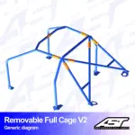39427.jpg AST Rollcages V2 irroitettava pultattava 6-pisteen turvakaari Volvo 142