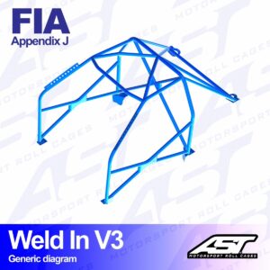 AST Rollcages V3 hitsattava 8-pisteen turvakaari Volvo 142 - FIA-hyväksytty