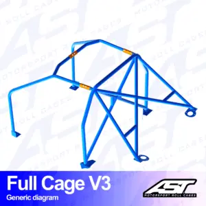 72ec867f25d0f72fca08f4f92b39bb2e.png AST Rollcages V3 pultattava 6-pisteen turvakaari Renault 19 3-ovinen Coupe