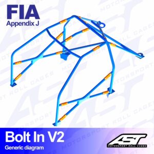 AST Rollcages V2 pultattava 6-pisteen Seat Toledo 4-ovinen Sedan - FIA-hyväksytty
