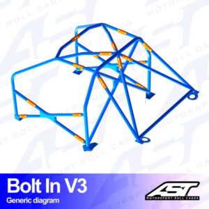 AST Rollcages V3 pultattava 6-pisteen turvakaari Audi S3 8L - 3-ovinen, FWD - FIA-hyväksytty