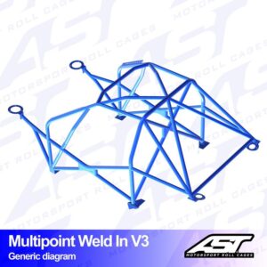 AST Rollcages V3 hitsattava 10-pisteen turvakaari Porsche 968