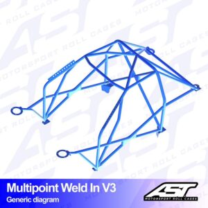 AST Rollcages V3 hitsattava 10-pisteen turvakaari BMW E46 Compact