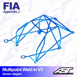 AST Rollcages V3 hitsattava 10-pisteen turvakaari Seat 124 - FIA-hyväksytty