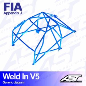 AST Rollcages V5 hitsattava 8-pisteen turvakaari Fiat Punto - FIA-hyväksytty