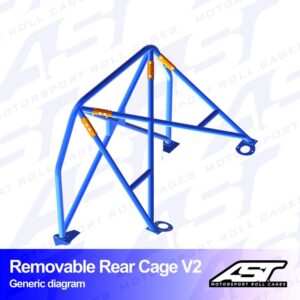 AST Rollcages V2 irroitettava pultattava takaosan turvakaari VW Golf 1