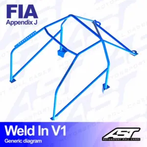 AST Rollcages V1 hitsattava 8-pisteen turvakaari Renault Clio 2 - FIA-hyväksytty