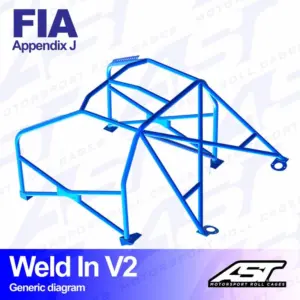 AST Rollcages V2 hitsattava 8-pisteen turvakaari Honda Civic AG / AH / AF / AS - FIA-hyväksytty
